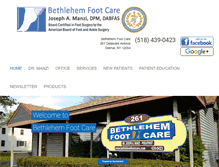 Tablet Screenshot of bethlehemfootcare.com